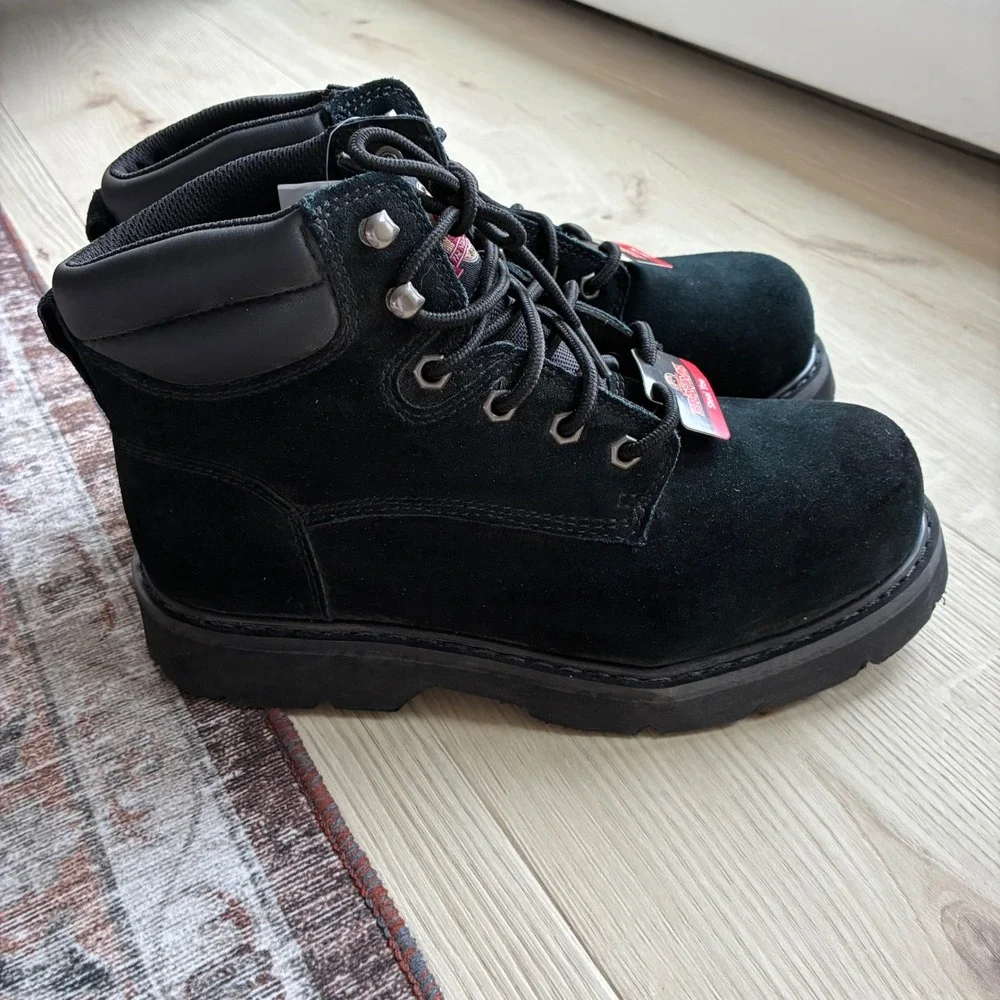 Brahma Bravo II Mens Black Leather Steel Toe Work Hiking Boots Size 9 NWT